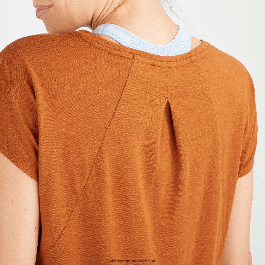 Women\'s Short Sleeve T-Shirt - Essential Shaped Salomon Honey Ginger X6B4FZ895