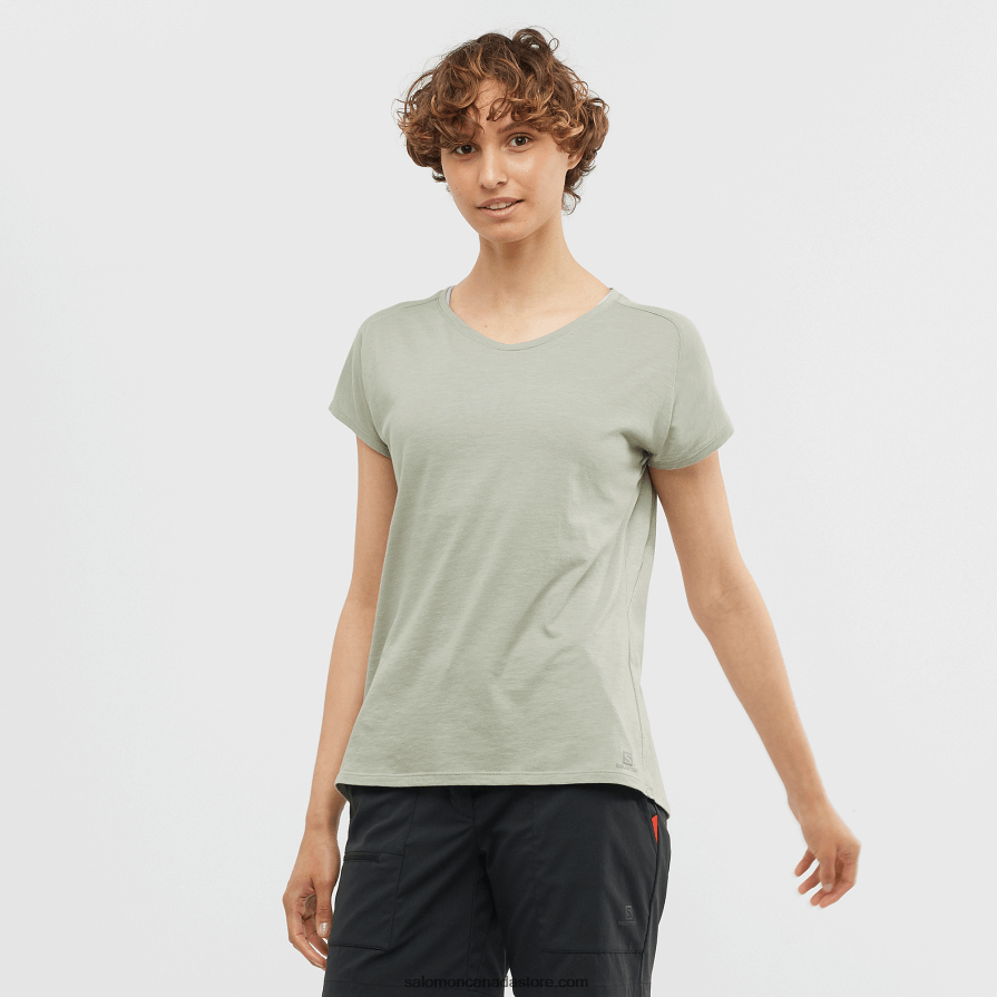 Women's Short Sleeve T-Shirt - Essential Shaped Salomon Wrought Iron X6B4FZ894