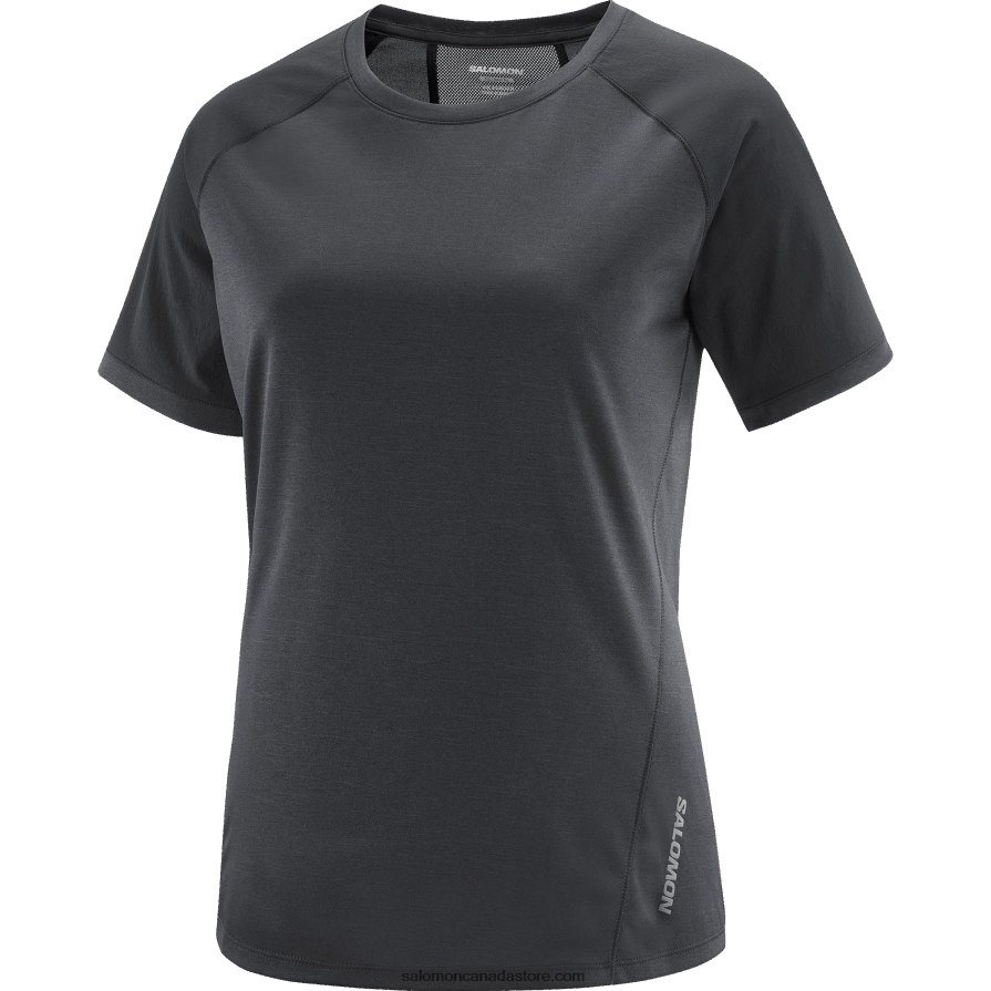 Women\'s Short Sleeve T-Shirt - Outline Salomon Deep Black X6B4FZ930