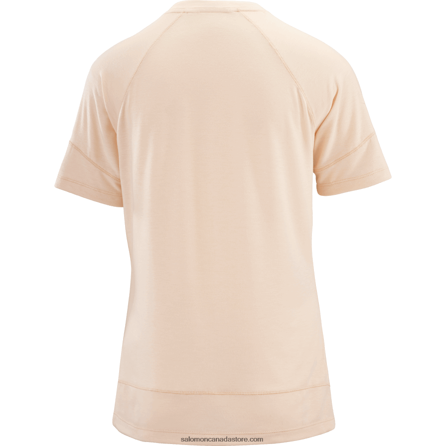 Women\'s Short Sleeve T-Shirt - Runlife Salomon Cream Tan/Heather X6B4FZ912