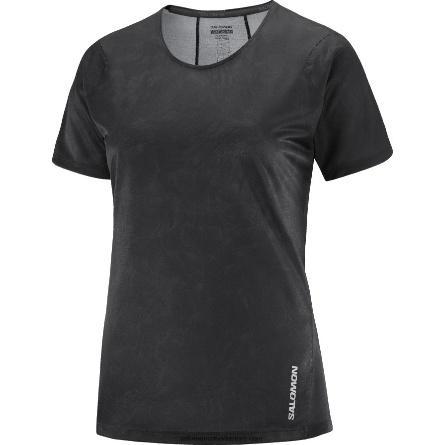 Women\'s Short Sleeve T-Shirt - Sense Aero Salomon Periscope/Deep Black X6B4FZ928