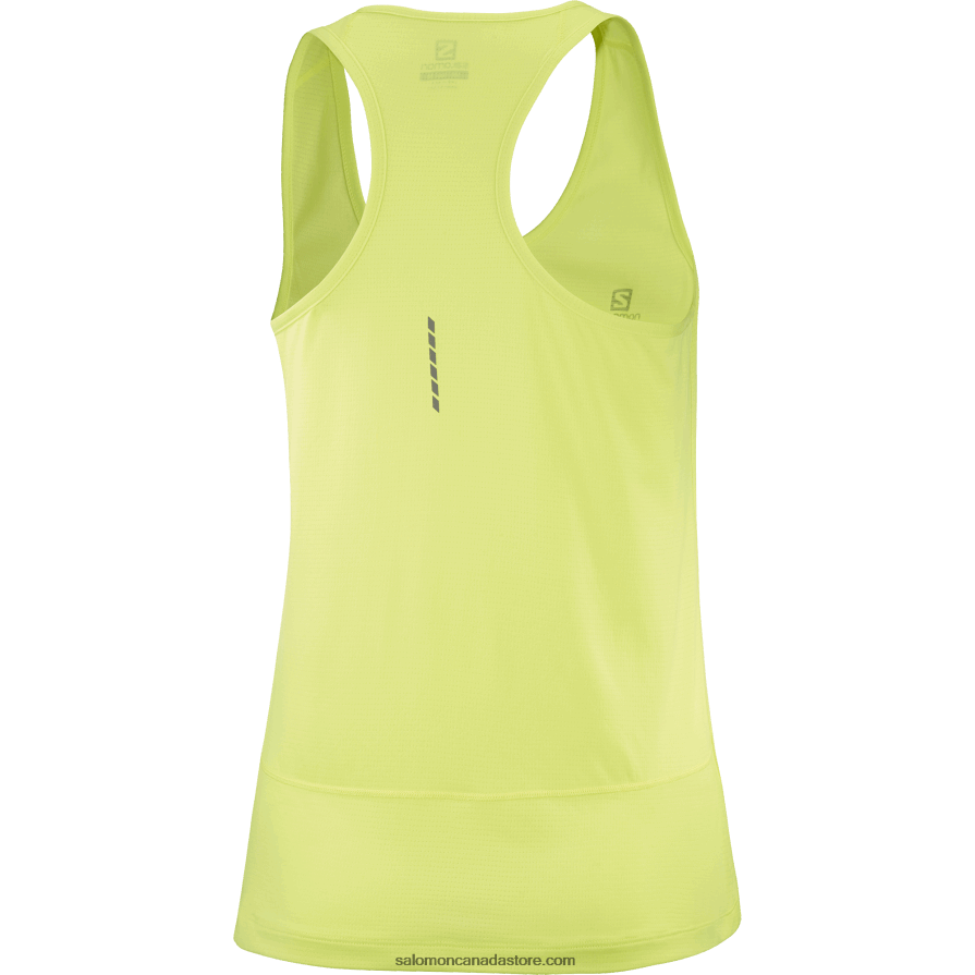 Women\'s Tank - Cross Run Salomon Sunny Lime/Heather X6B4FZ900