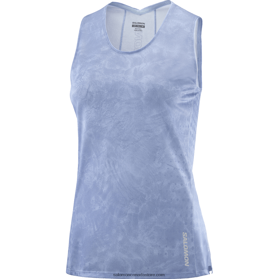 Women\'s Tank - Sense Aero Salomon Chambray Blue/English Manor X6B4FZ906